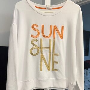 Sunshine Embroidered White Sweatshirt